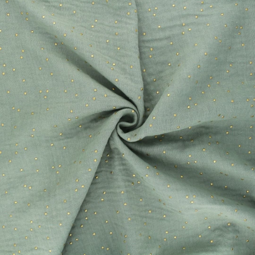 Vert sauge pois dorés